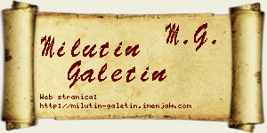 Milutin Galetin vizit kartica